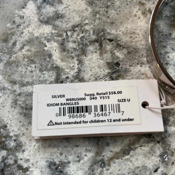 Kate Spade Shiny Silver Best Friend Engraved Bangle - Picture 5 of 6